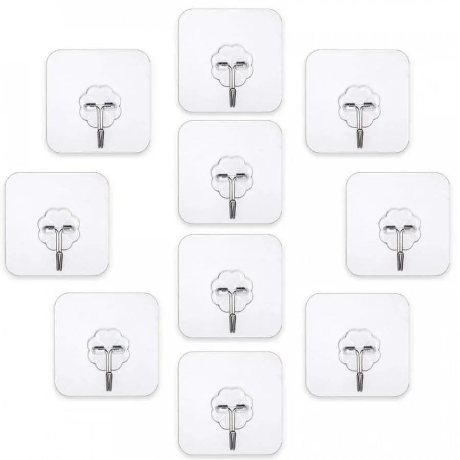 Stainless Steel Adhesive Wall Hooks, No-Drilling Waterproof Screw Free Stickers for Hanging